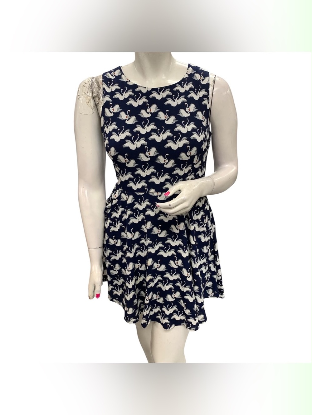 La Soul Navy Mini Dress with White Floral Print Size L